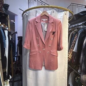 Veronica Beard Blush Double-Breasted Blazer Sz 2/Xs